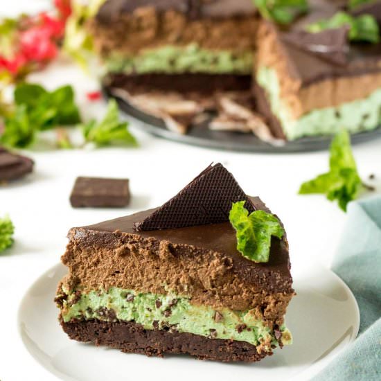 Brownie Mint Chocolate Mousse Cake - Recipe photo by Blondie-ish at kitchen