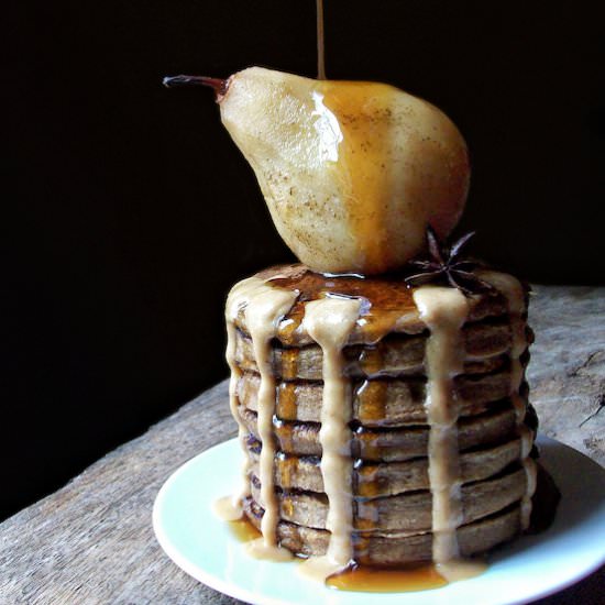 healthy vegan protein pancakes - Recipe photo by fromthecomfortofmybowl