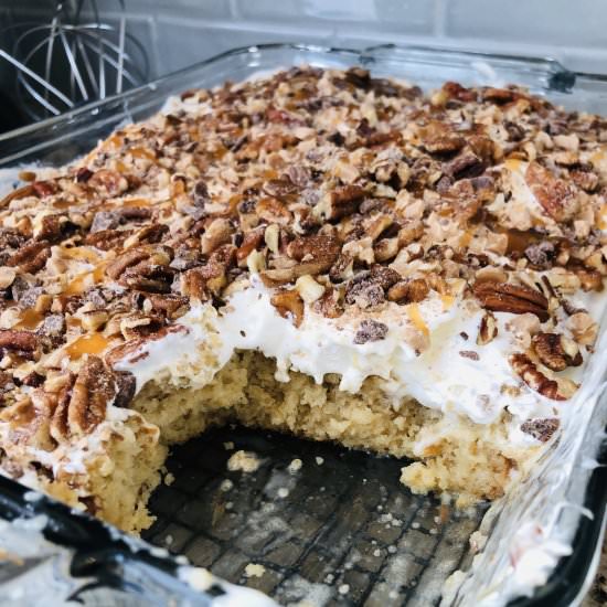 Butter Pecan Poke Cake - Recipe photo by Hungry Six