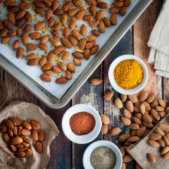 Turmeric roasted almonds - Recipe photo by photosandfood