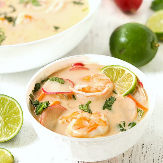 Thai Coconut Curry Soup with Shrimp - Recipe photo by MyLifeCookbook