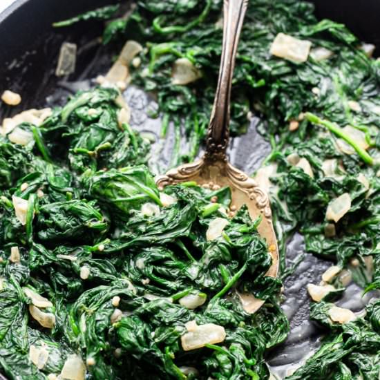 Low Carb Keto Creamed Spinach - Recipe photo by foodfaithfitness