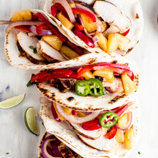 Hawaiian Chicken Skillet Fajitas - Recipe photo by AimeeMarsLiving