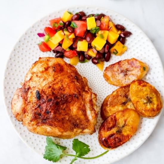 Sheet Pan Caribbean Chicken Thighs - Recipe photo by mealpreponfleek