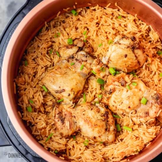 Pressure Cooker Rice and Chicken - Recipe photo by Thedinnerbite