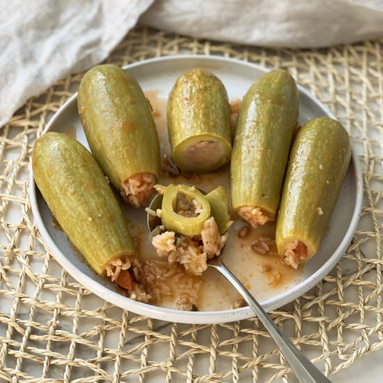 Stuffed Zuchinni/Squash - Recipe photo by Plant Based Folk