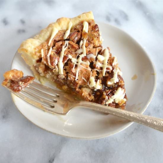 White Chocolate Pecan Pie - Recipe photo by TwoSugarBugs