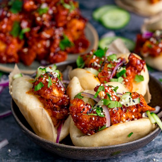 Korean Chicken Bao Buns - Recipe photo by KitchenSanctuary