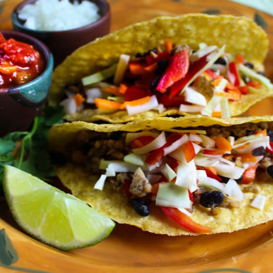 Tempeh and Black Bean Vegan Tacos - Recipe photo by vegancabinlife