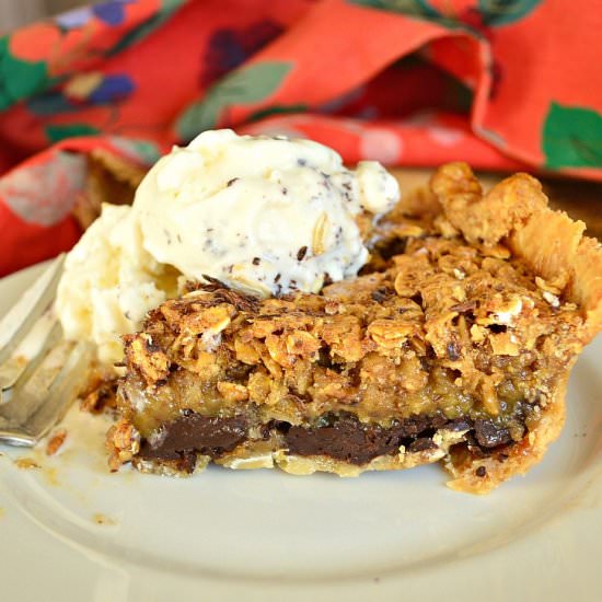 Black Bottom Oatmeal Pie - Recipe photo by thisishowicook