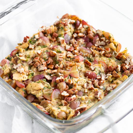 Low FODMAP Stuffing with Grapes - Recipe photo by funwithoutfodmaps