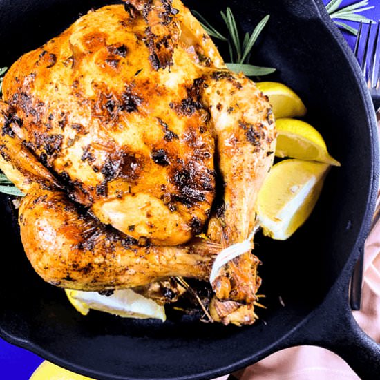 Easy Zesty Lemon Roasted Chicken - Recipe photo by restorativecuisine