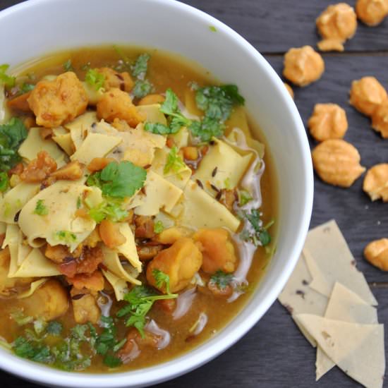Papad and Lentil Ball Curry - Recipe photo by ChezShuchi