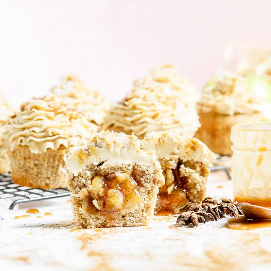 Apple Pie Stuffed Chai Cupcakes - Recipe photo by SprinklesandSeaSalt