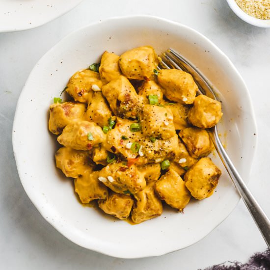 Cauliflower Gnocchi Mac & Cheese - Recipe photo by okonomi kitchen