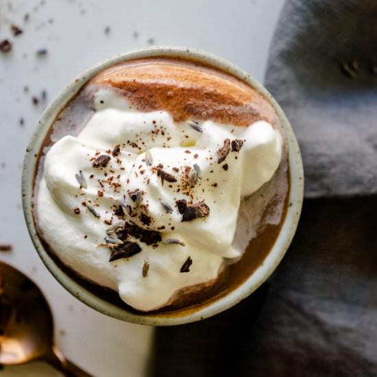 Lavender Hot Chocolate - Recipe photo by gatheredatmytable