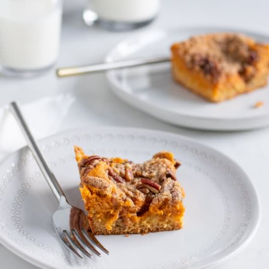Pumpkin Gooey Butter Cake - Recipe photo by themarblekitchen