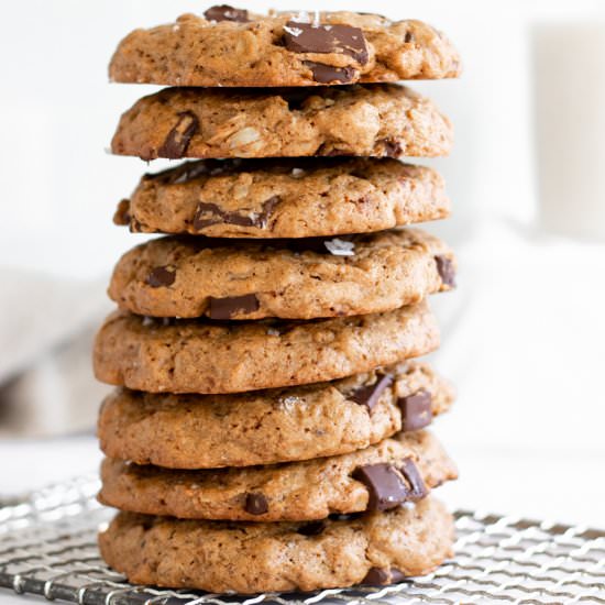 Chocolate Chunk & Tahini Cookies - Recipe photo by glowinglywell