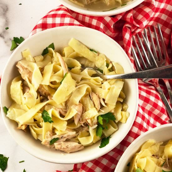 Homemade Egg Noodles w/ Chicken - Recipe photo by Hummingbirdthyme