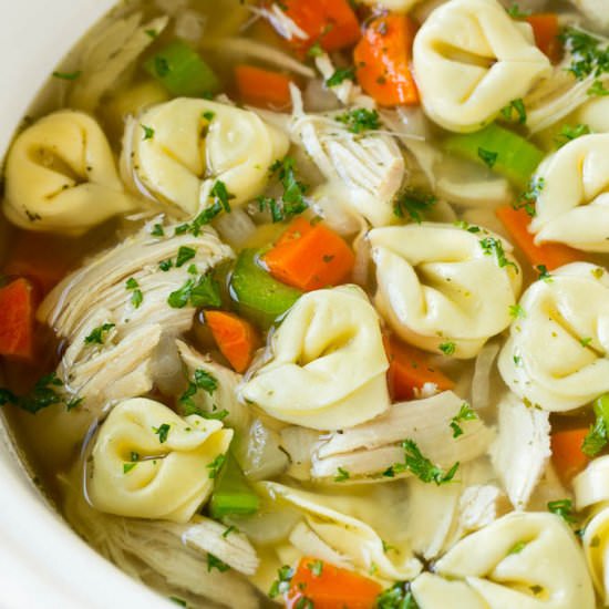Chicken Tortellini Soup - Recipe photo by dinneratthezoo