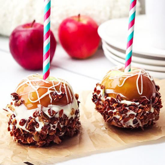 Granola-Dipped Caramel Apples - Recipe photo by sustain my cooking habit