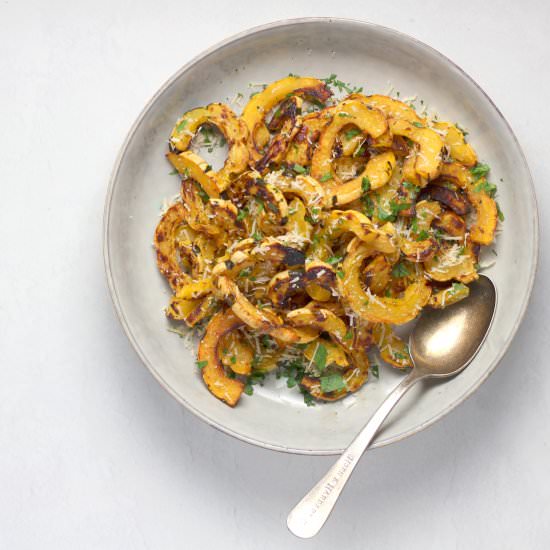 parmesan roasted delicata squash - Recipe photo by sheri silver