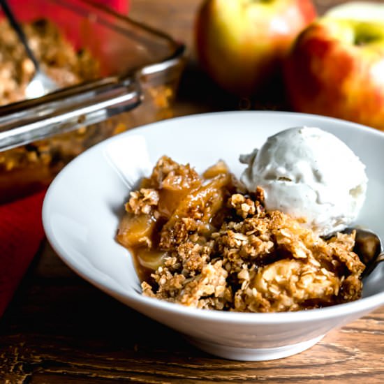 Healthy Gluten-Free Apple Crisp - Recipe photo by TheDeliciousSpoon