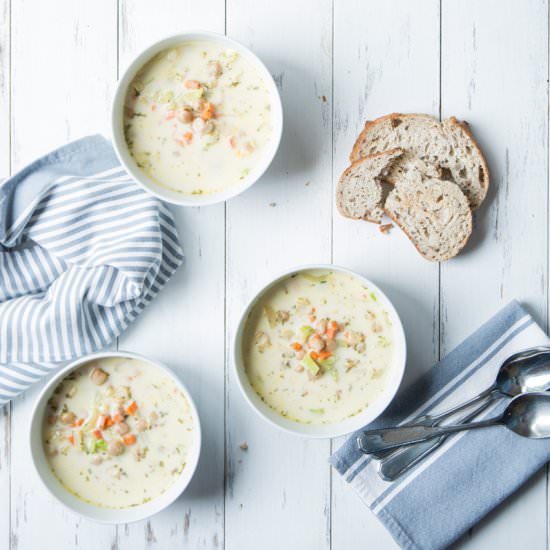 Vegan Cream of Chickpea Soup - Recipe photo by Jennifers Kitchen