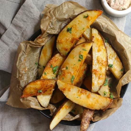 Baked Garlic Home Fries - Recipe photo by suebeehomemaker