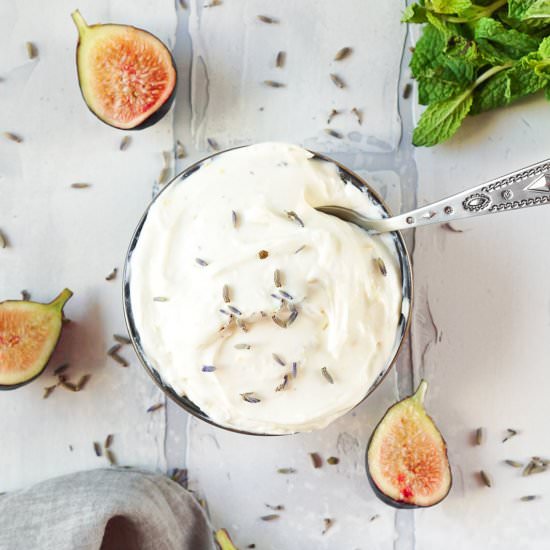 Honey Lavender Whipped Goat Cheese - Recipe photo by jzeats