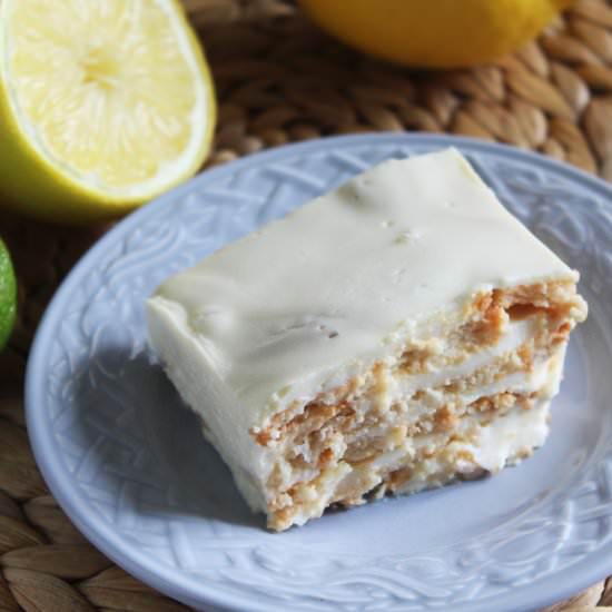 Lemon pie with cookies - Recipe photo by hornoMX