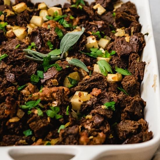 pumpernickel sausage stuffing - Recipe photo by lifeasastrawberry