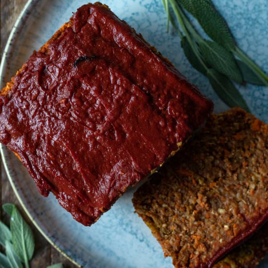 Lentil and Carrot Meatloaf - Recipe photo by HomeCookedRoots
