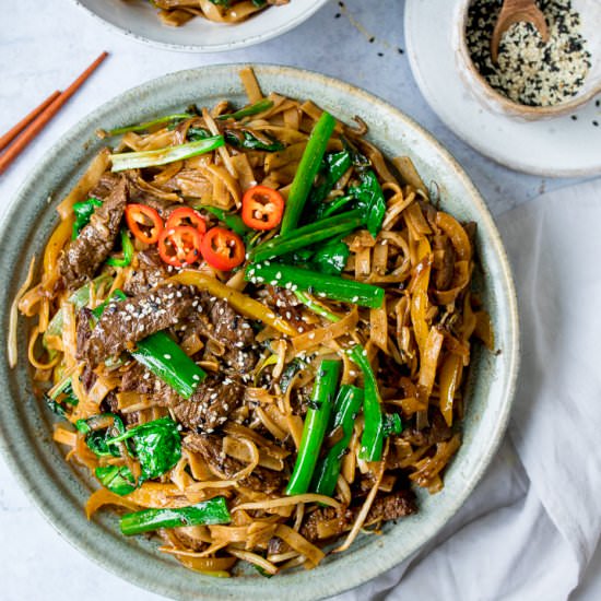 Beef Chow Fun - Recipe photo by KitchenSanctuary