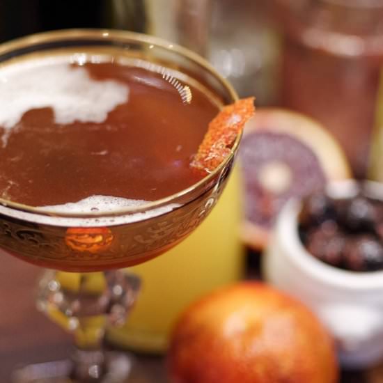 Blood and Sand Cocktail - Recipe photo by Lakeside Table