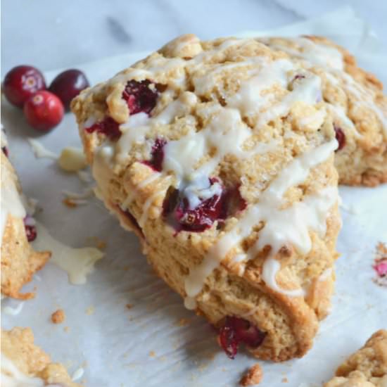 Cranberry White Chocolate Scones - Recipe photo by TwoSugarBugs