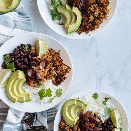 Spicy Pork Carnitas Bowls - Recipe photo by homebodyeats