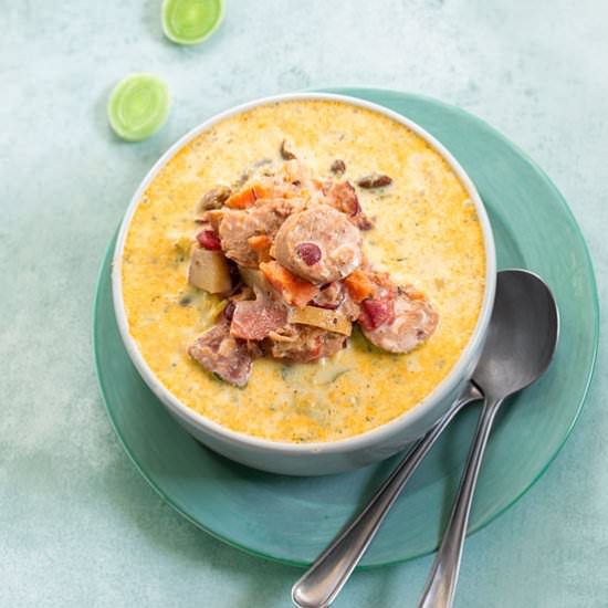 Vegan Sausage stew (Dutch oven) - Recipe photo by healingtomato