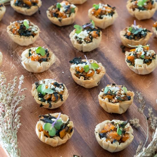 Kale Butternut Squash Filo Tarts - Recipe photo by SevenSpiceLife