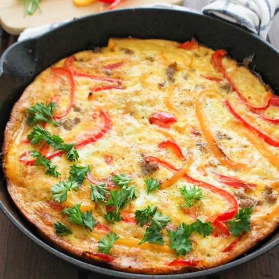 Sausage & Pepper Frittata (Paleo) - Recipe photo by frugalnutrition