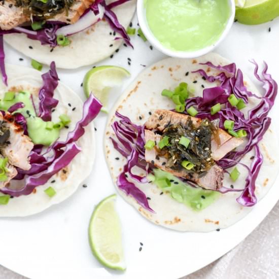 Seared Tuna Tacos - Recipe photo by jennyrawn
