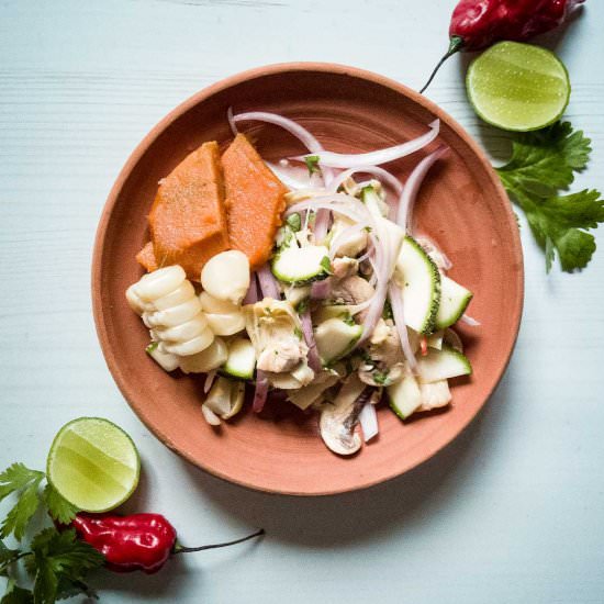 Peruvian Style Vegan Mixto Ceviche - Recipe photo by cookeatlivelove