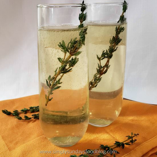 Lemon-Thyme Prosecco - Recipe photo by simply sundays