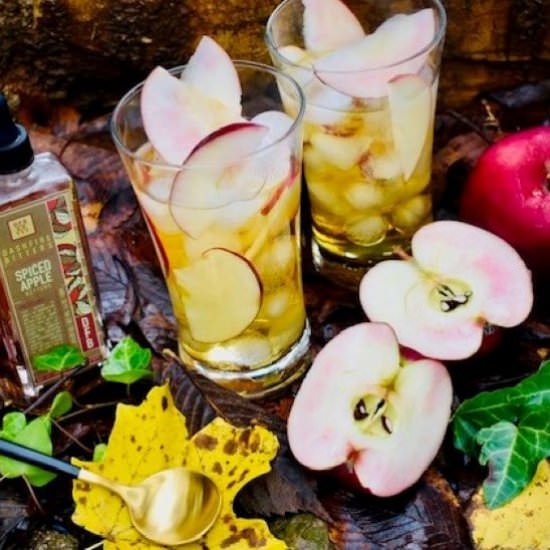 Spiced Apple Maple Ginger Cocktail - Recipe photo by Biscuits and Bubbly