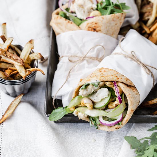 CASHEW CAESAR CHICKEN WRAPS - Recipe photo by ONEarmedMAMA
