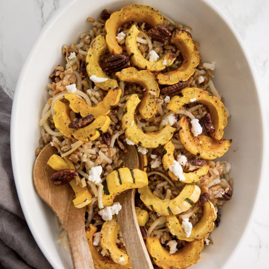 Farro Salad with Roasted Squash - Recipe photo by Inspiralized