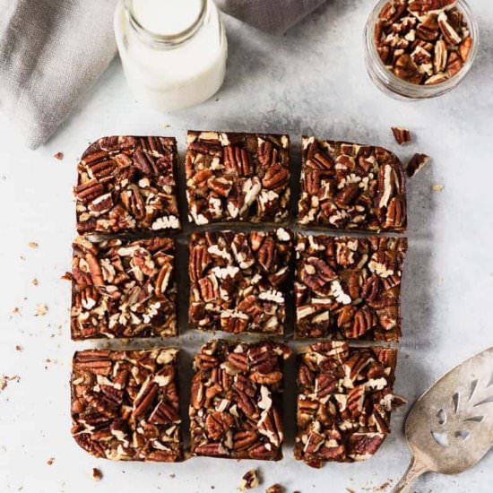 Gluten free and Paleo Pecan Bars - Recipe photo by ACleanBake