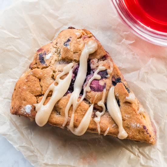 Berry Scones & LemonHibiscus Cream - Recipe photo by cleanfooddirtygirl