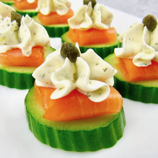 Smoked Salmon Cucumber Bites - Recipe photo by Keto Cooking Christian