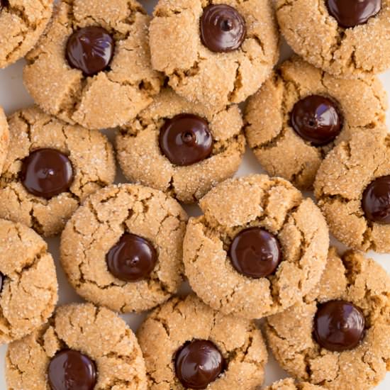 Vegan Peanut Butter Blossoms - Recipe photo by purelykaylie